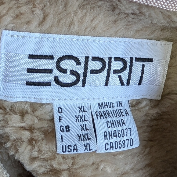 Vintage Esprit Suede Leather Cream Button Down Vest Women's XL - Picture 10 of 11